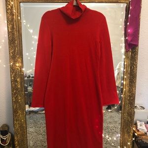 Red 100% cashmere dress